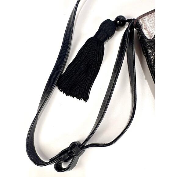 Sharif Accents Leather Suede Cross Bag Fall LeaveZip Boho Artsy Purse - Picture 3 of 13